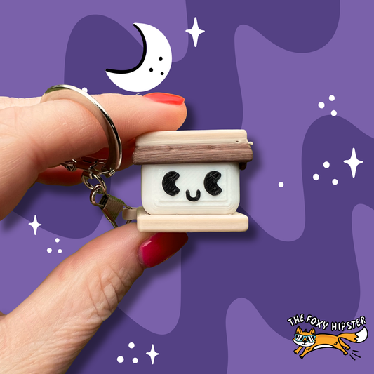 Smores Campfire Fidget Toy Clicker Keychain