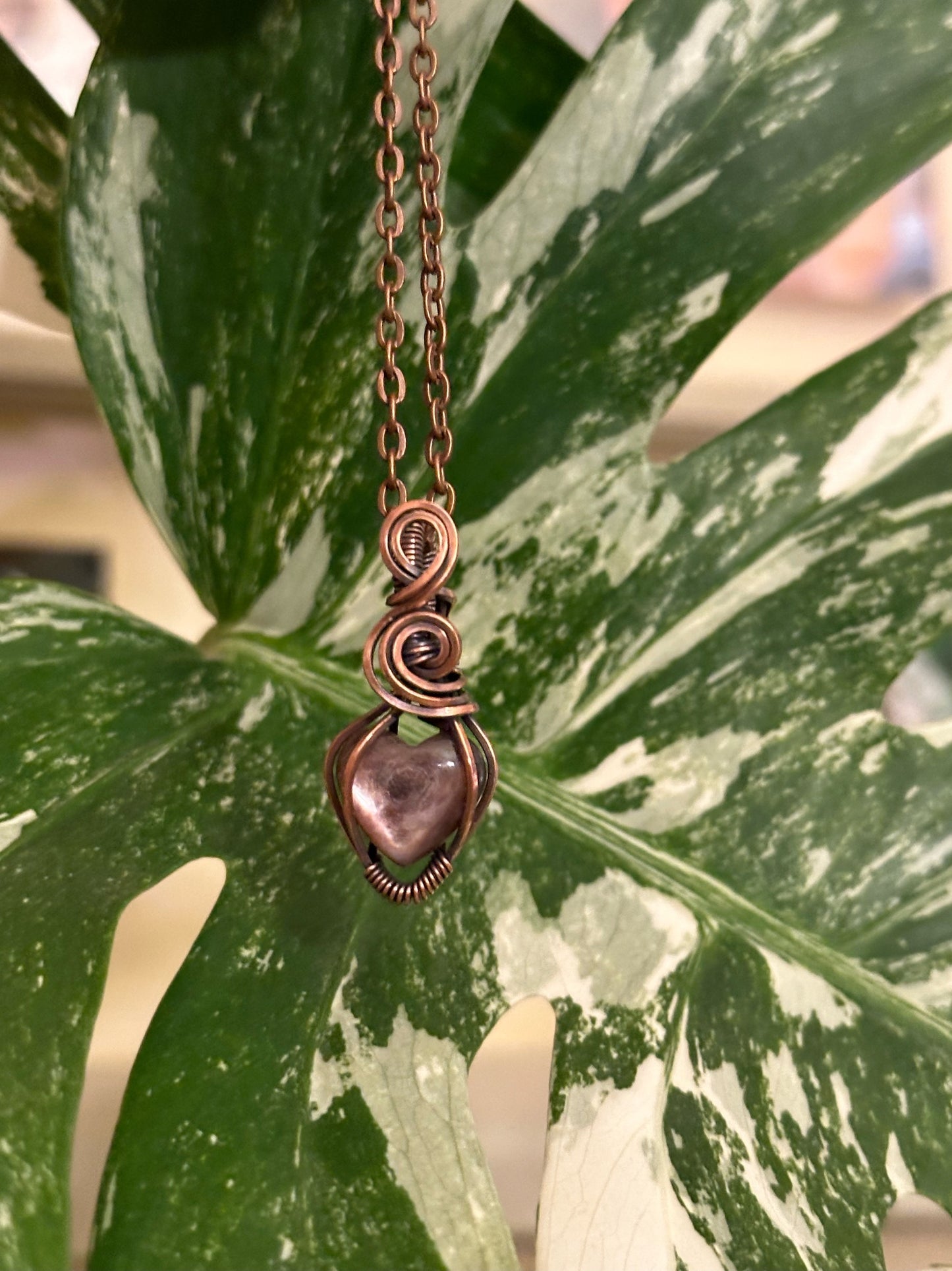 Lepidolite Heart Wire Wrap