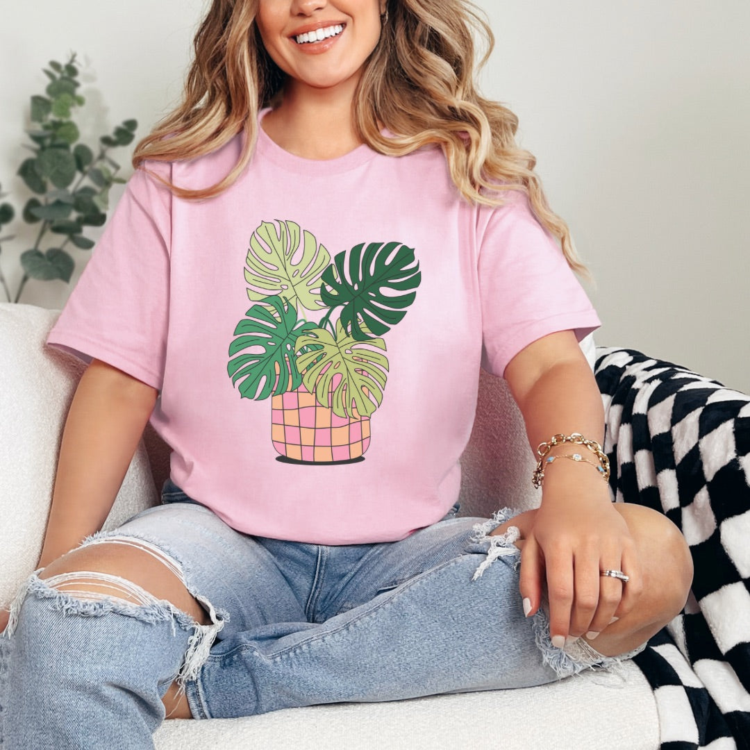 Pink Monstera T-Shirt