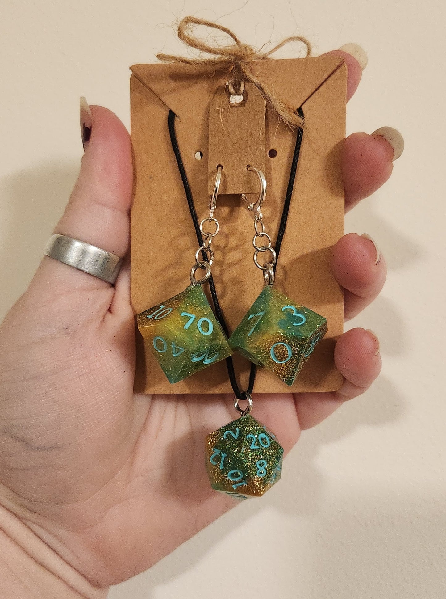 Resin Dice Necklaces & Earrings