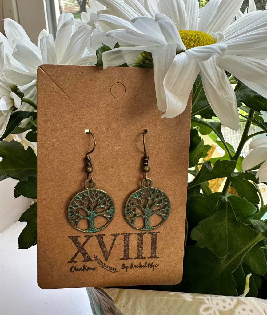 Patina Tree Of Life Earrings